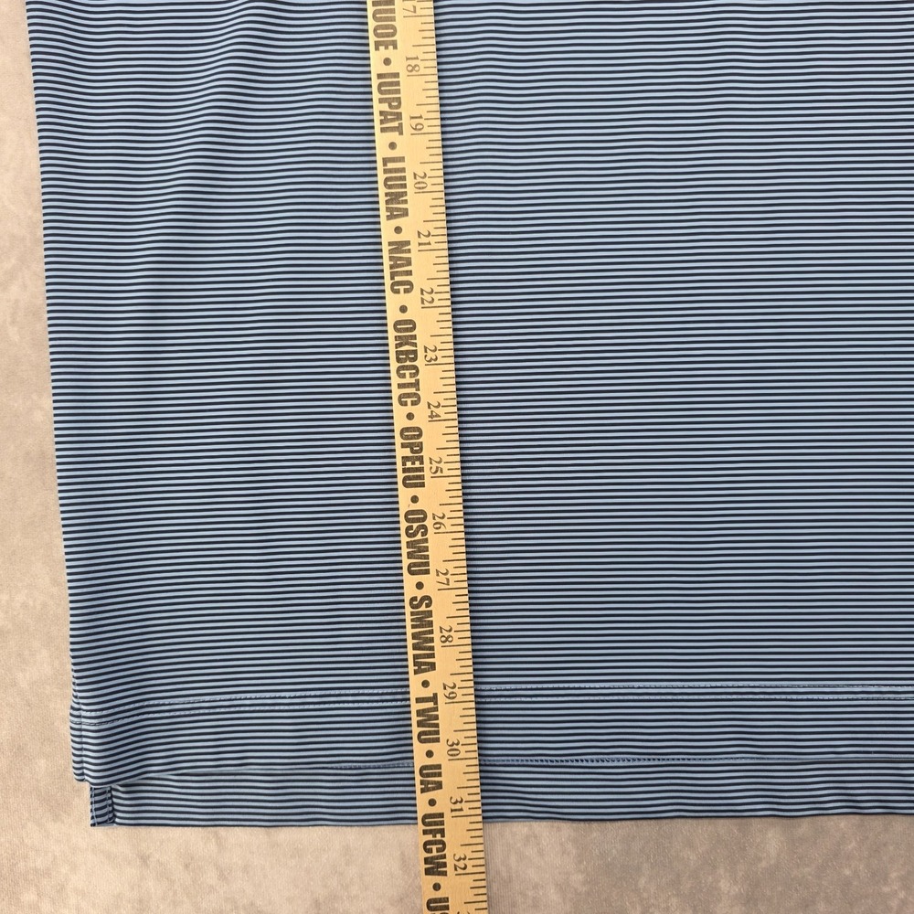 Footjoy Fj Mens XL Golf Polo Shirt Stretch Performance Navy Striped Short Sleeve - Picture 6 of 9